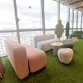 AIA Woodlands - Woodlands Square | Product Seen: [Credo 2-Seater Armless Sofa, Tree Partition - H1660, Pulp Partition - H1610 & Clean RubberWood x Ohio Coffee Table]